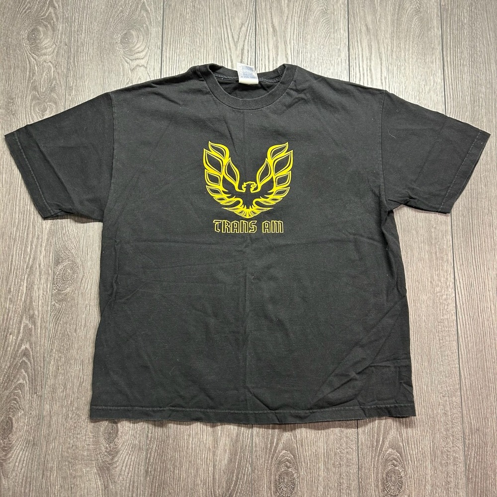 Vintage Y2K Pontiac Trans Am Firebird Shirt Mens XL AAA Black Yellow Muscle Car